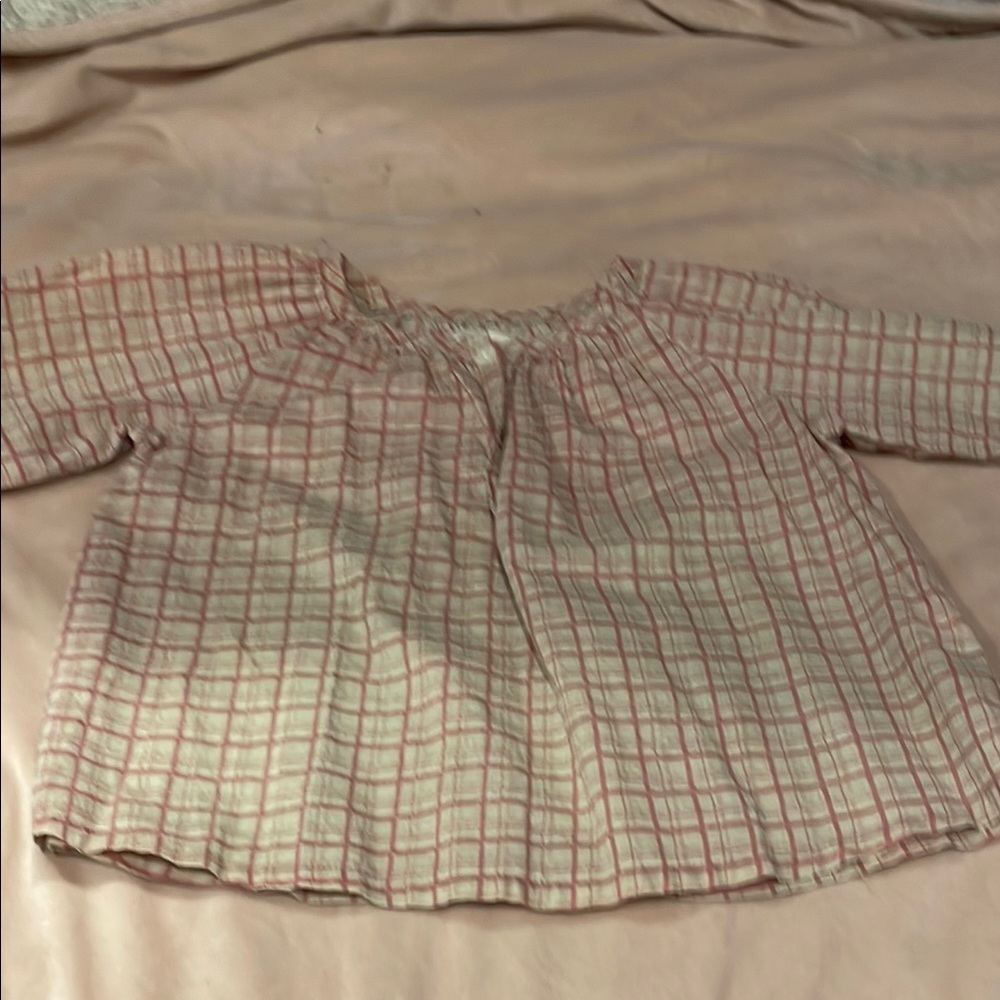 Kids beige and pink Checkered Shirt